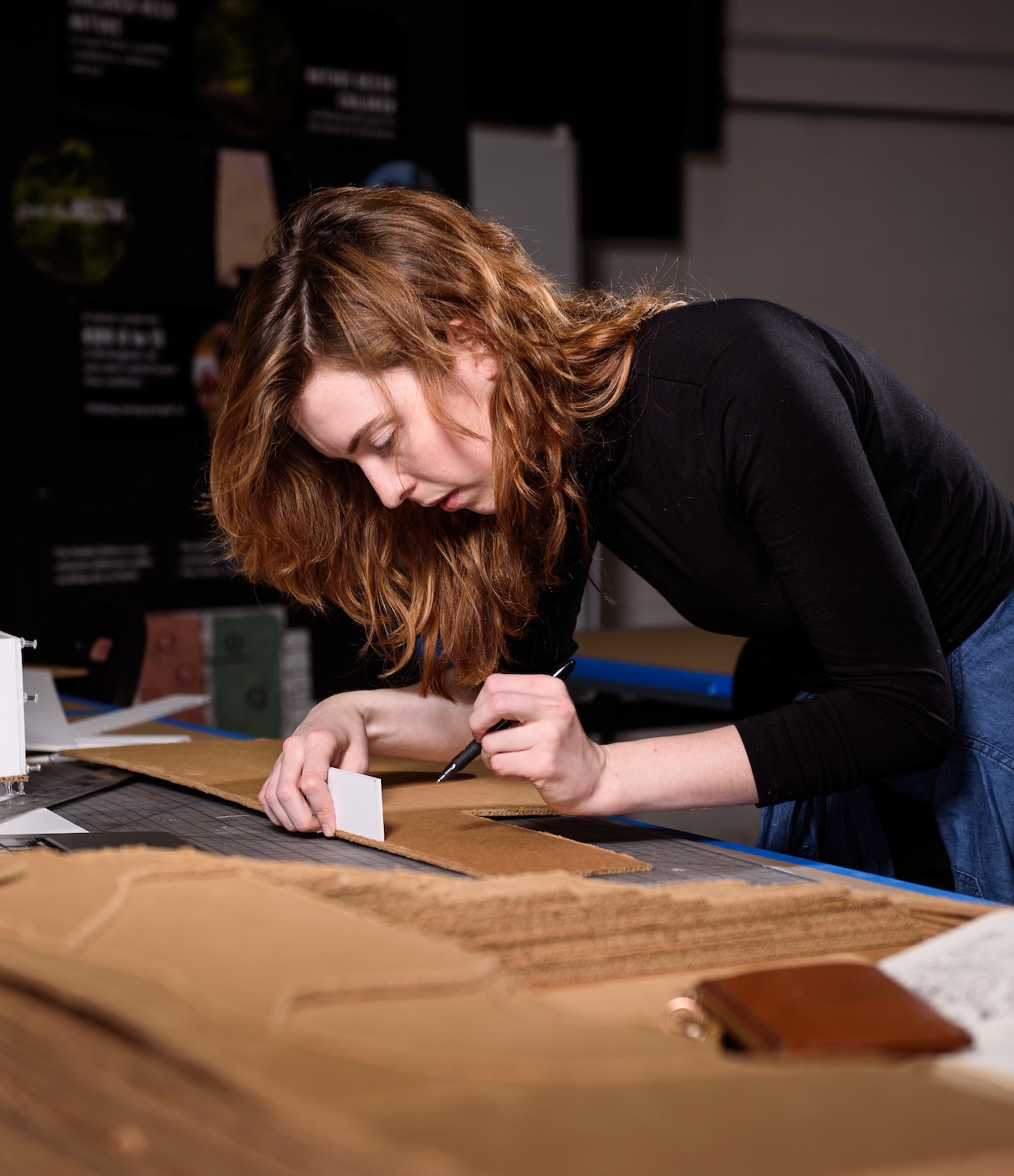 Exhibition design student leading a presentation