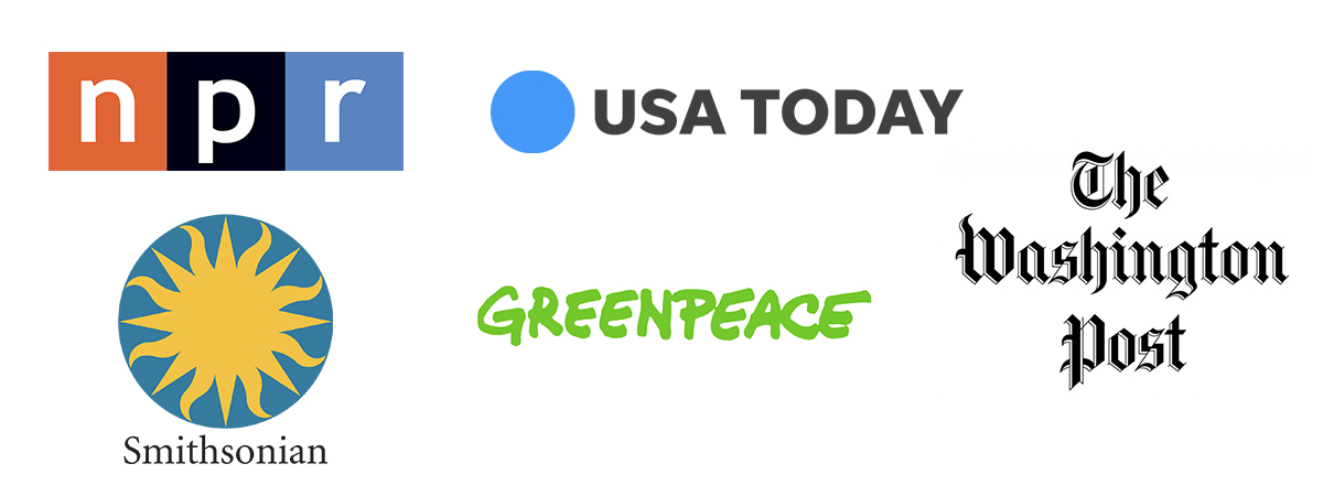 npr, usa today, the washington post, smithsonian, greenpeace