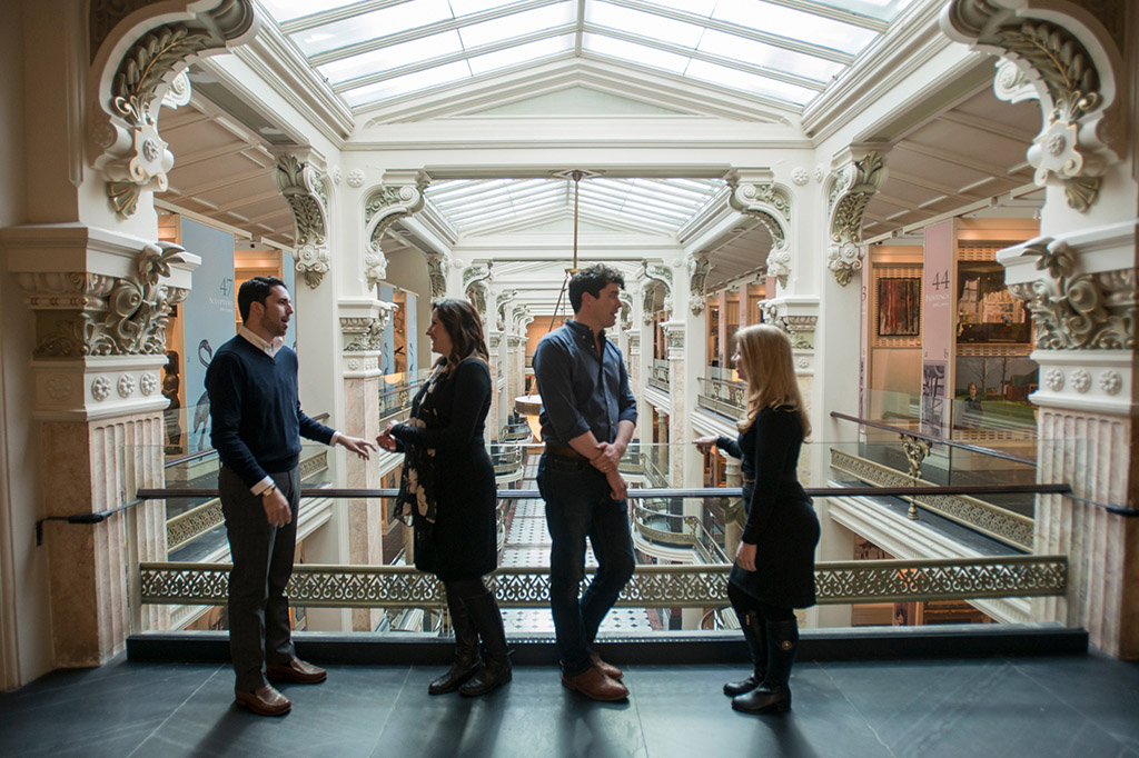 Corcoran students and faculty inside the Flagg Building