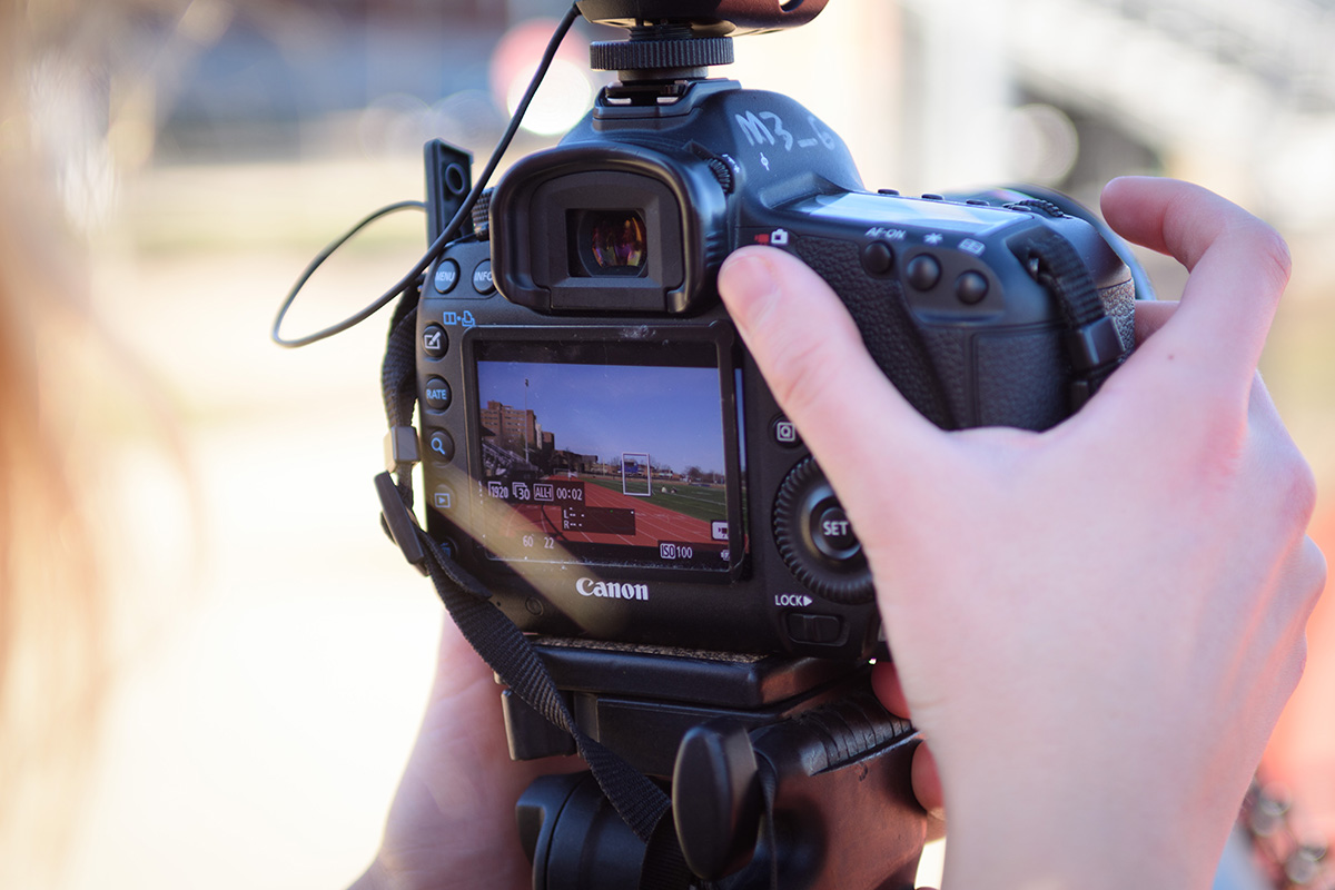 a photo of the viewfinder of a students camera